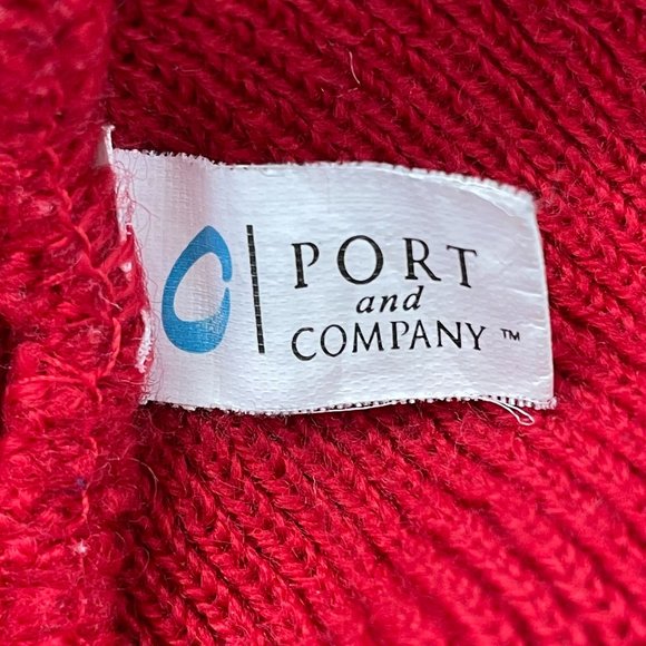 Port and Company Beanie Hat Red Knit Mt. Hood Highway 26 Oregon Snowboarding Ski - Picture 9 of 11